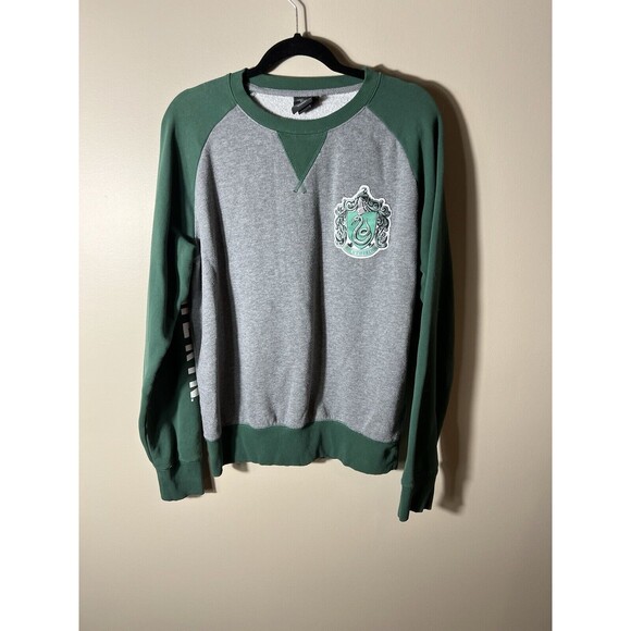 Harry Potter Slytherin Sweatshirt Men's Green Wizarding World Snake Large - Picture 1 of 11